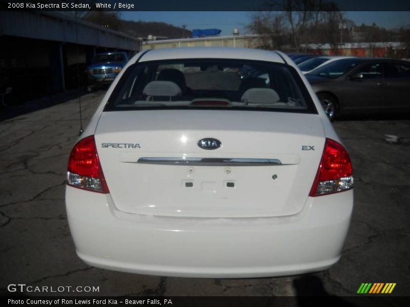 White / Beige 2008 Kia Spectra EX Sedan