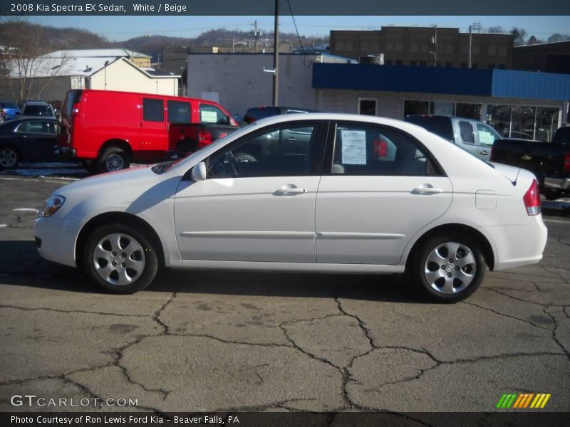 White / Beige 2008 Kia Spectra EX Sedan