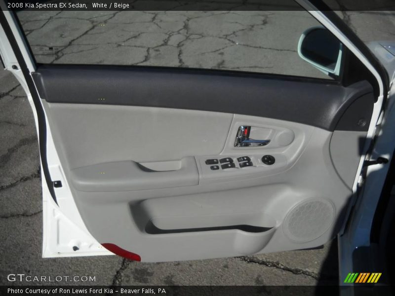 White / Beige 2008 Kia Spectra EX Sedan
