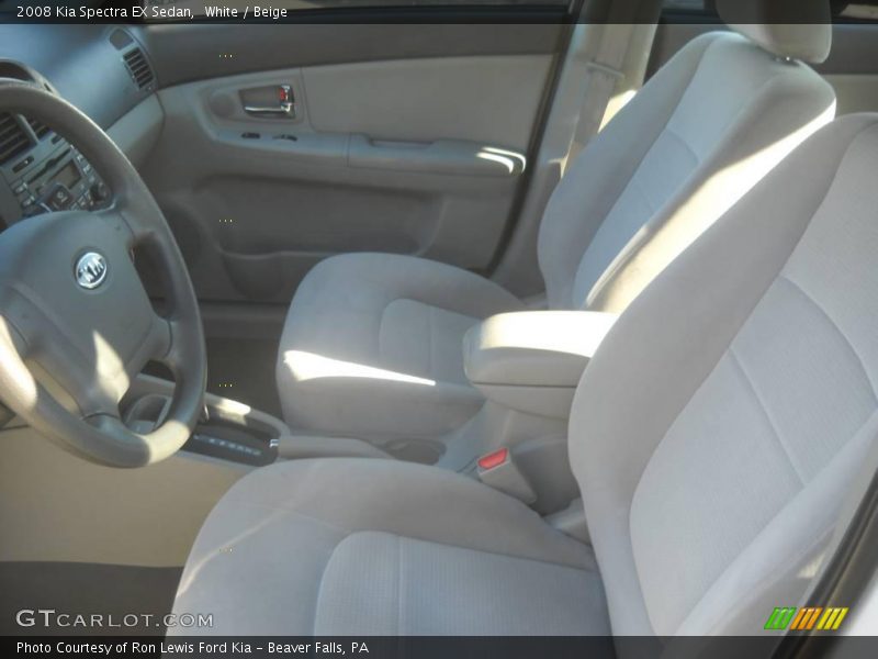 White / Beige 2008 Kia Spectra EX Sedan