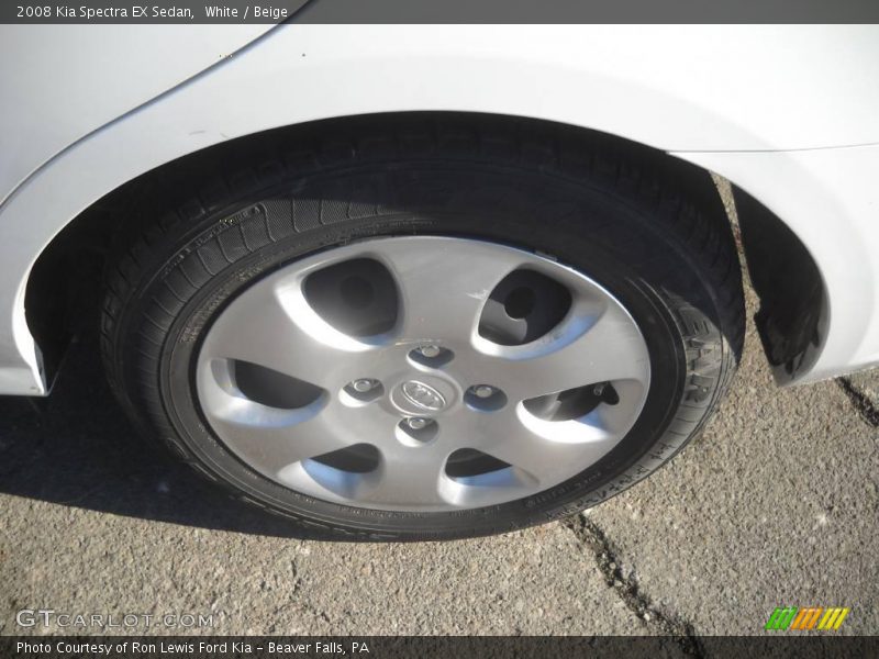 White / Beige 2008 Kia Spectra EX Sedan