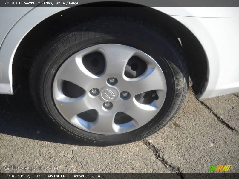 White / Beige 2008 Kia Spectra EX Sedan