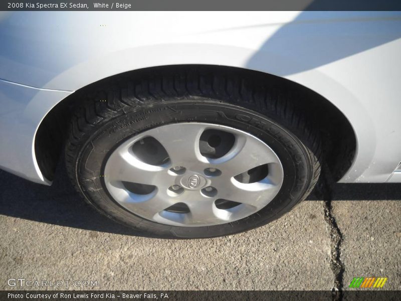 White / Beige 2008 Kia Spectra EX Sedan