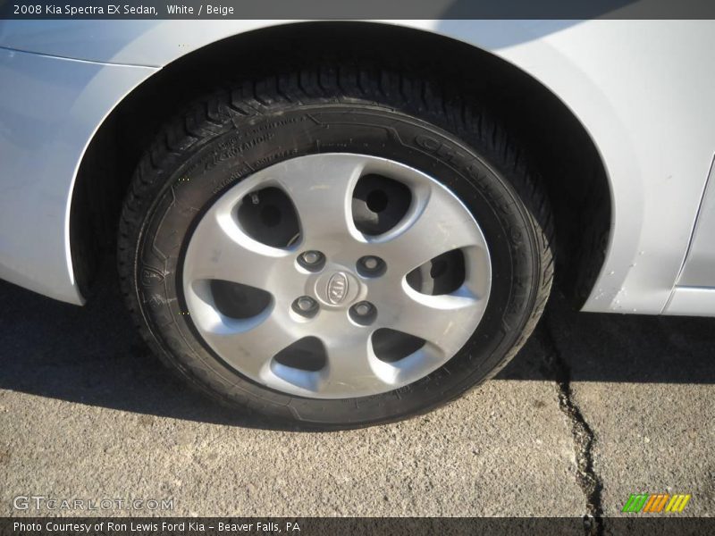 White / Beige 2008 Kia Spectra EX Sedan