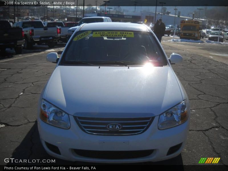 White / Beige 2008 Kia Spectra EX Sedan