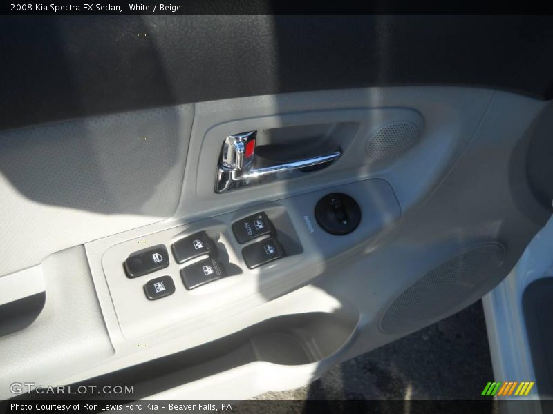 White / Beige 2008 Kia Spectra EX Sedan