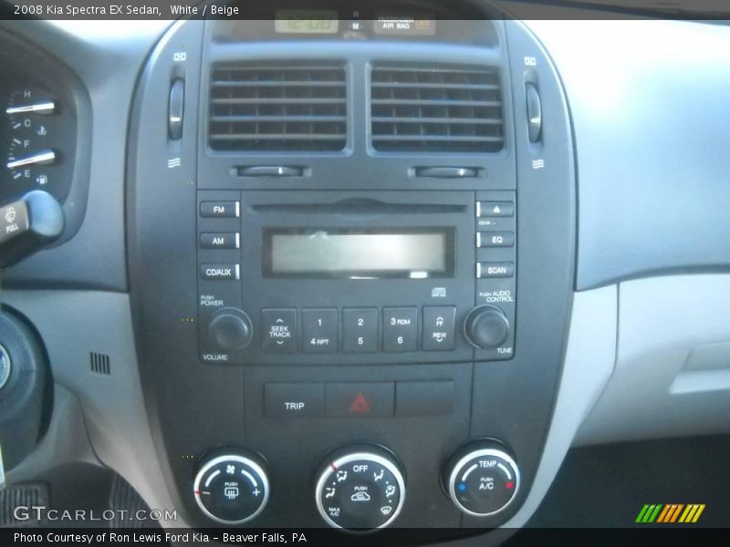 White / Beige 2008 Kia Spectra EX Sedan