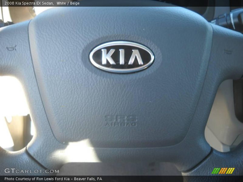 White / Beige 2008 Kia Spectra EX Sedan