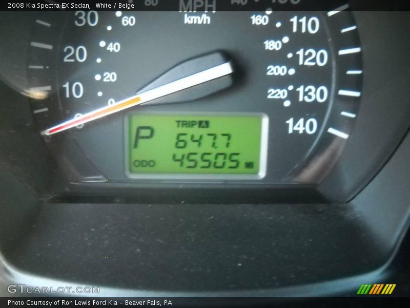 White / Beige 2008 Kia Spectra EX Sedan