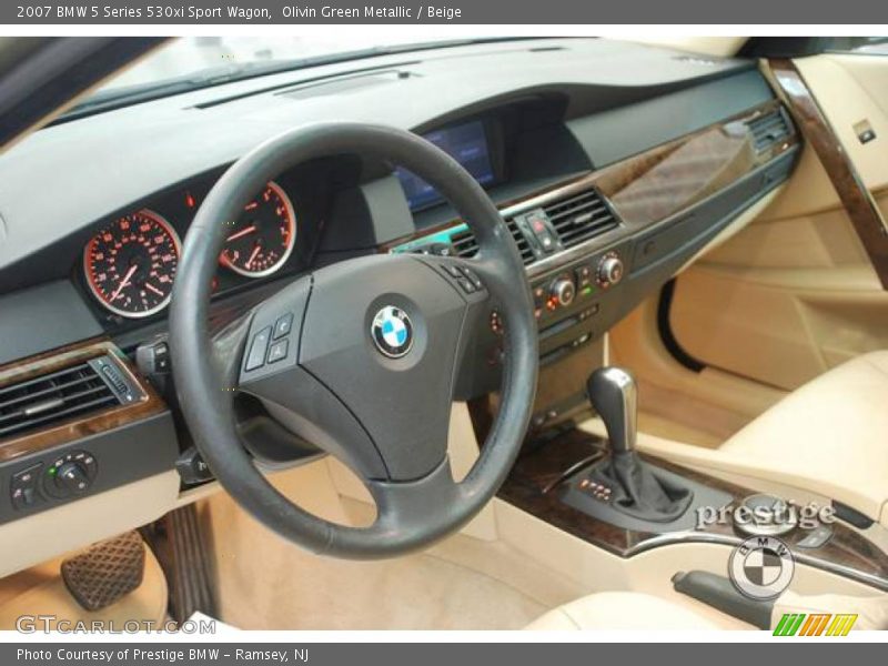Olivin Green Metallic / Beige 2007 BMW 5 Series 530xi Sport Wagon