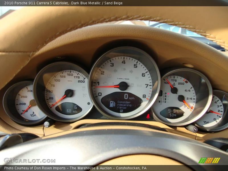 Dark Blue Metallic / Sand Beige 2010 Porsche 911 Carrera S Cabriolet