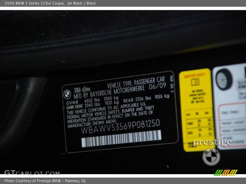 Jet Black / Black 2009 BMW 3 Series 328xi Coupe