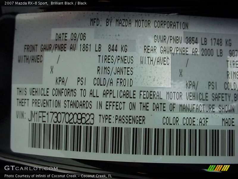 Brilliant Black / Black 2007 Mazda RX-8 Sport