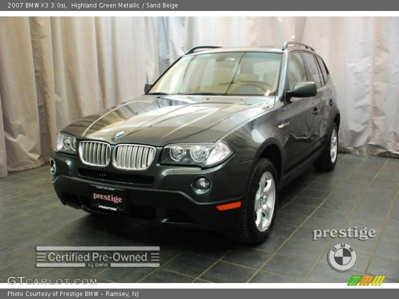 Highland Green Metallic / Sand Beige 2007 BMW X3 3.0si