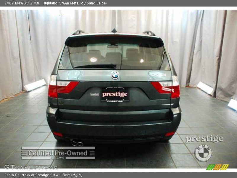 Highland Green Metallic / Sand Beige 2007 BMW X3 3.0si