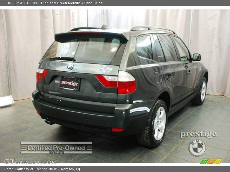 Highland Green Metallic / Sand Beige 2007 BMW X3 3.0si