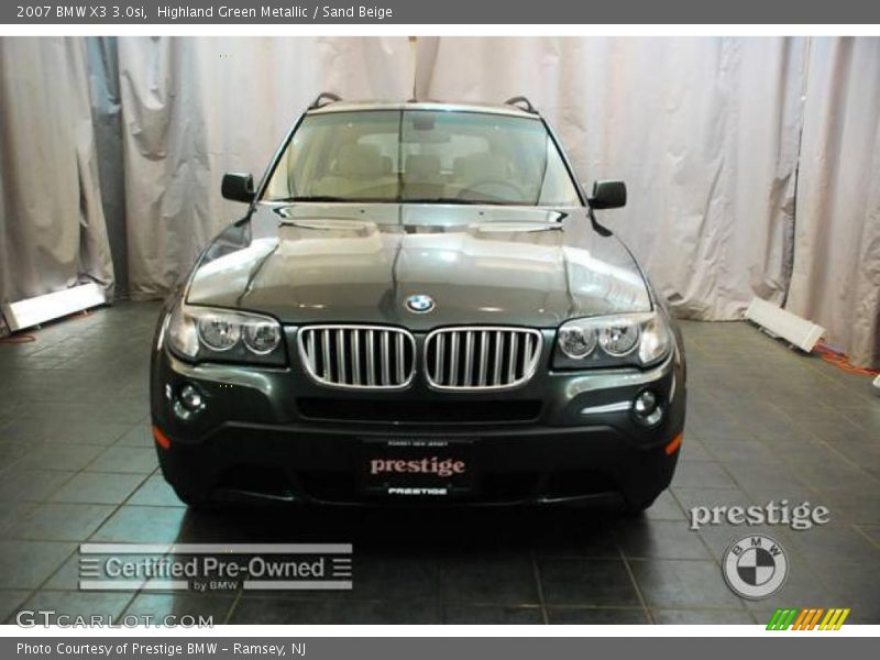 Highland Green Metallic / Sand Beige 2007 BMW X3 3.0si