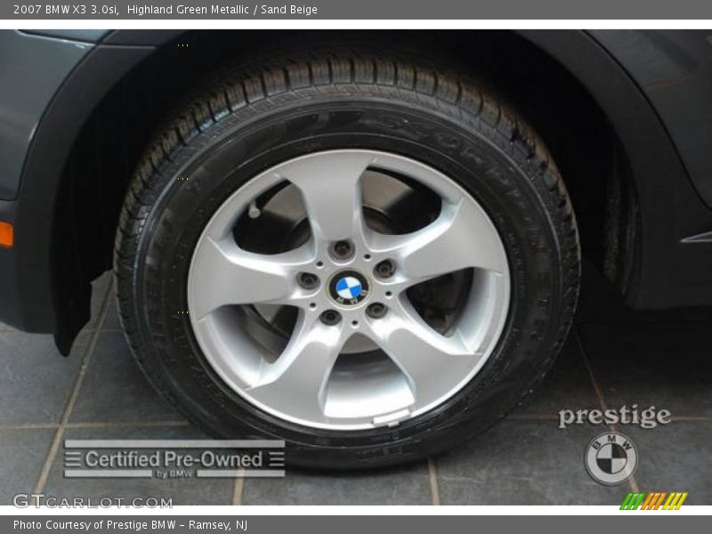 Highland Green Metallic / Sand Beige 2007 BMW X3 3.0si