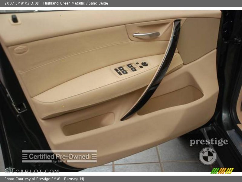 Highland Green Metallic / Sand Beige 2007 BMW X3 3.0si