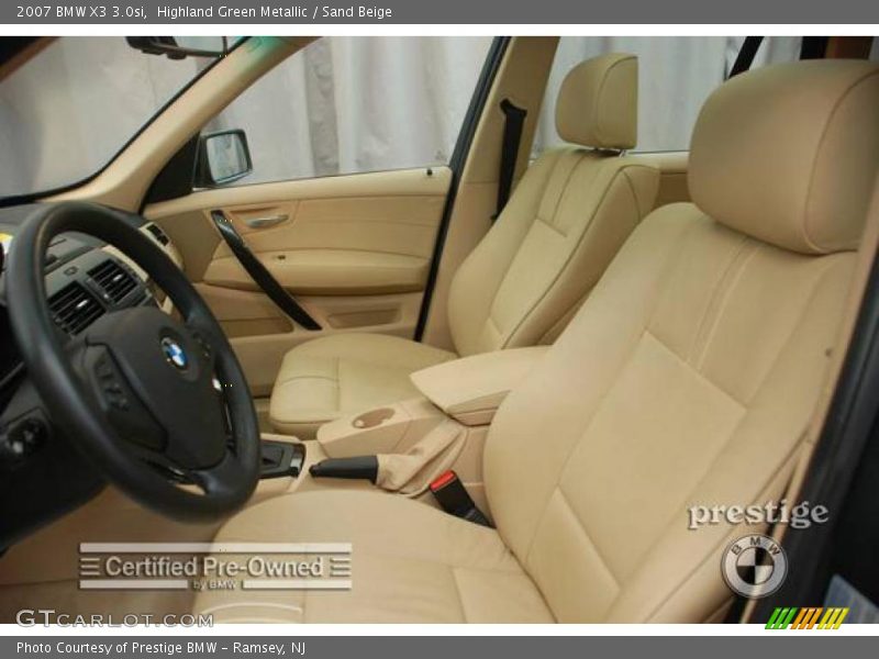 Highland Green Metallic / Sand Beige 2007 BMW X3 3.0si