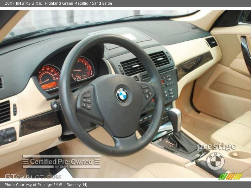 Highland Green Metallic / Sand Beige 2007 BMW X3 3.0si