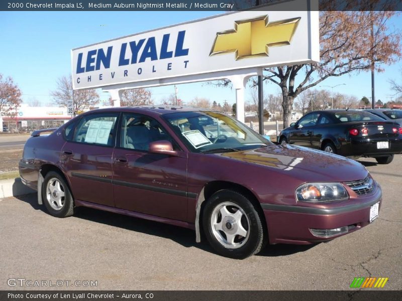 Medium Auburn Nightmist Metallic / Medium Gray 2000 Chevrolet Impala LS
