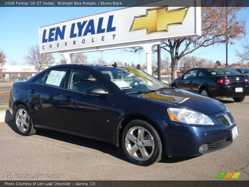 Midnight Blue Metallic / Ebony Black 2008 Pontiac G6 GT Sedan