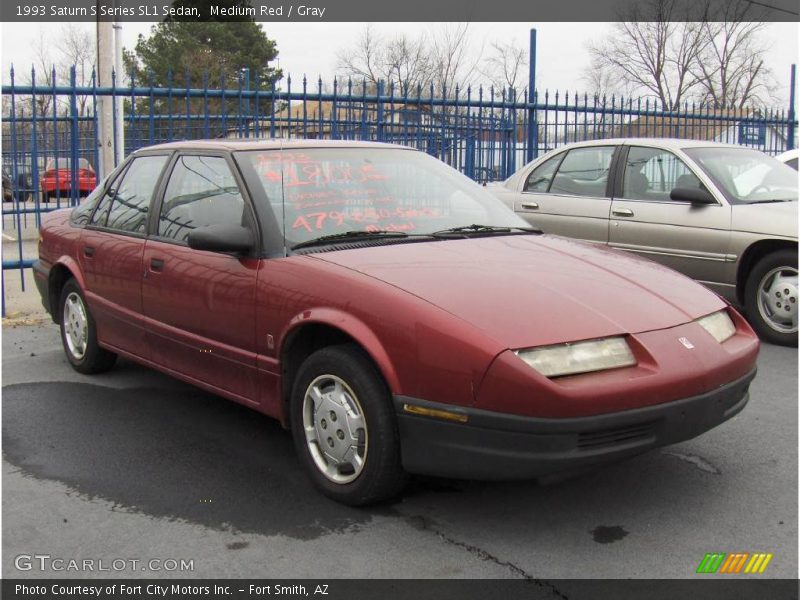 Medium Red / Gray 1993 Saturn S Series SL1 Sedan