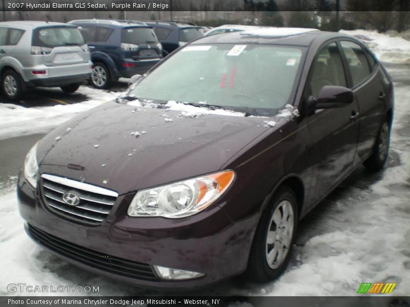 Purple Rain / Beige 2007 Hyundai Elantra GLS Sedan