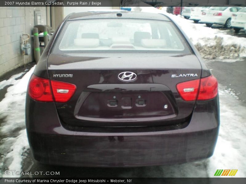 Purple Rain / Beige 2007 Hyundai Elantra GLS Sedan