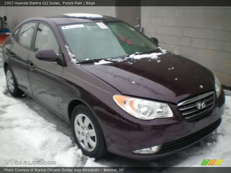Purple Rain / Beige 2007 Hyundai Elantra GLS Sedan