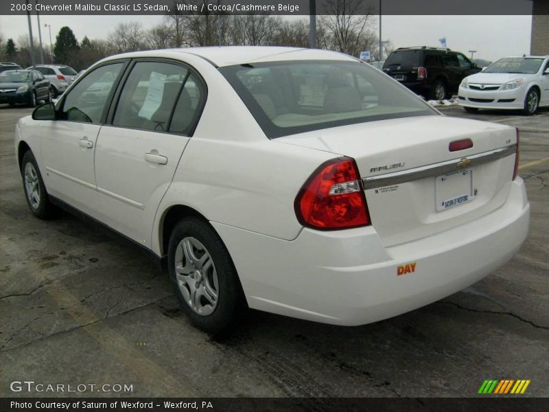 White / Cocoa/Cashmere Beige 2008 Chevrolet Malibu Classic LS Sedan