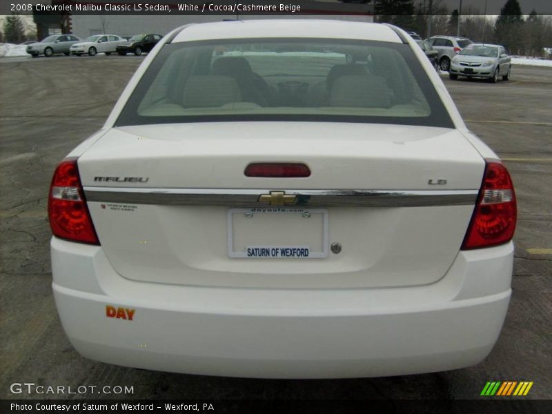 White / Cocoa/Cashmere Beige 2008 Chevrolet Malibu Classic LS Sedan