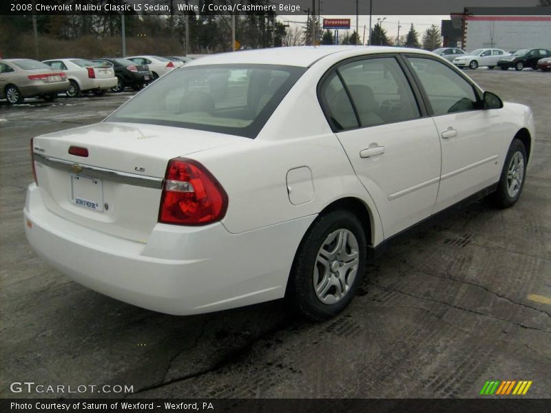 White / Cocoa/Cashmere Beige 2008 Chevrolet Malibu Classic LS Sedan