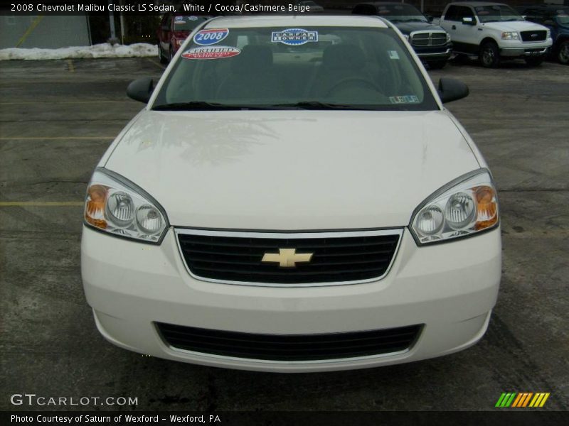 White / Cocoa/Cashmere Beige 2008 Chevrolet Malibu Classic LS Sedan