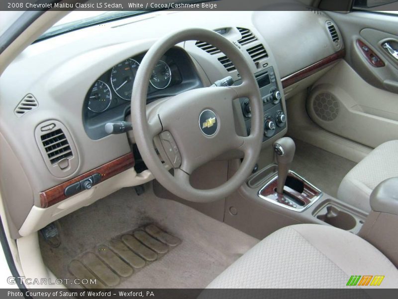 White / Cocoa/Cashmere Beige 2008 Chevrolet Malibu Classic LS Sedan