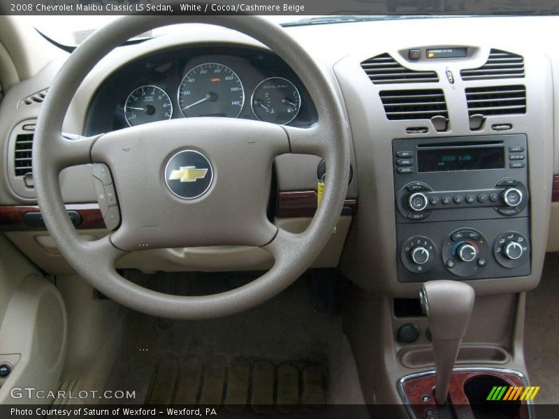 White / Cocoa/Cashmere Beige 2008 Chevrolet Malibu Classic LS Sedan