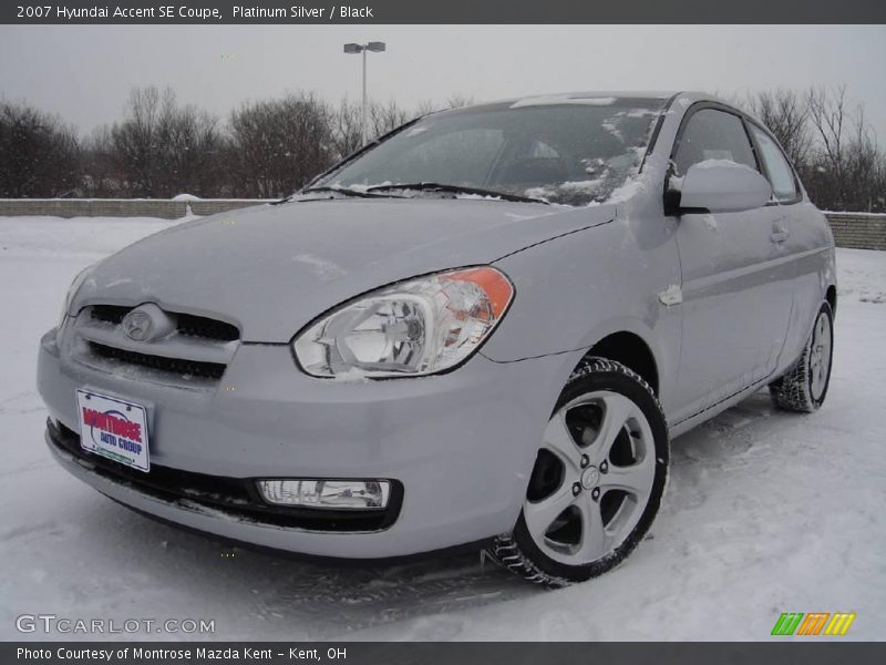 Platinum Silver / Black 2007 Hyundai Accent SE Coupe