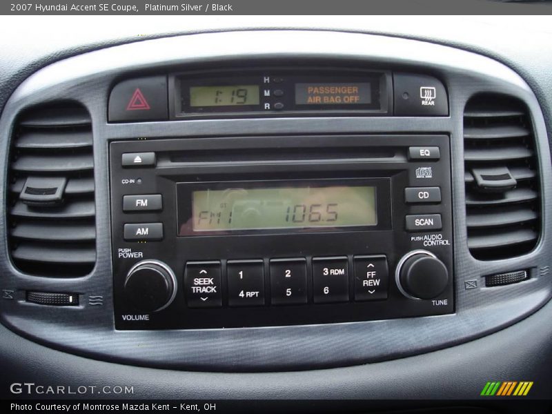 Platinum Silver / Black 2007 Hyundai Accent SE Coupe