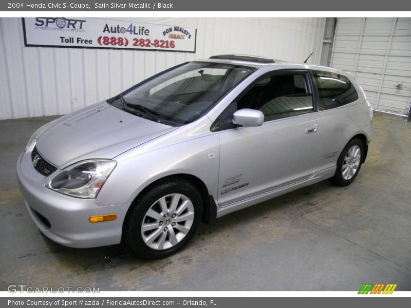 Satin Silver Metallic / Black 2004 Honda Civic Si Coupe