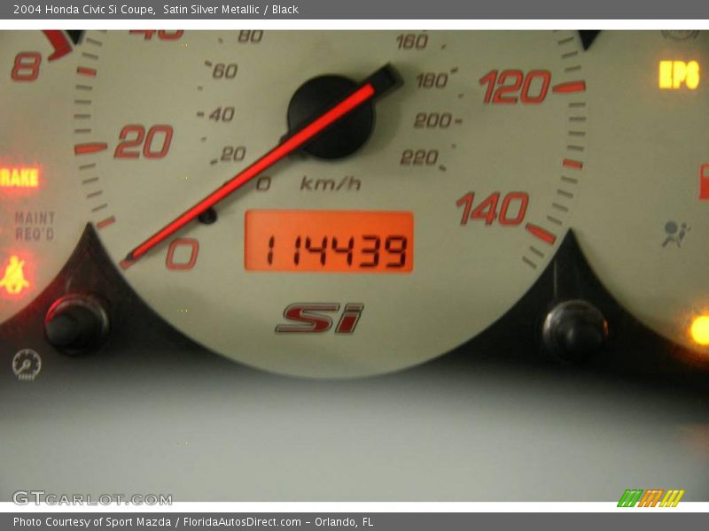 Satin Silver Metallic / Black 2004 Honda Civic Si Coupe