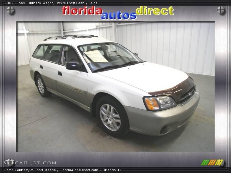 White Frost Pearl / Beige 2003 Subaru Outback Wagon