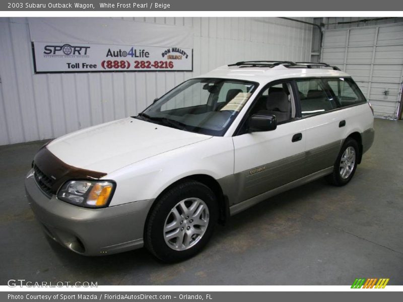 White Frost Pearl / Beige 2003 Subaru Outback Wagon