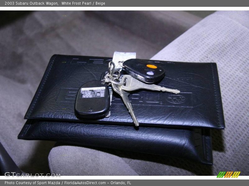 White Frost Pearl / Beige 2003 Subaru Outback Wagon