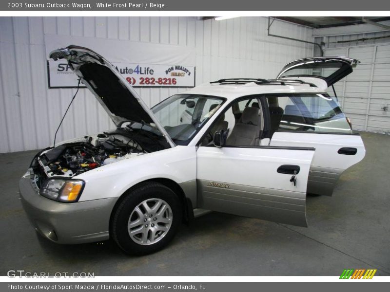 White Frost Pearl / Beige 2003 Subaru Outback Wagon