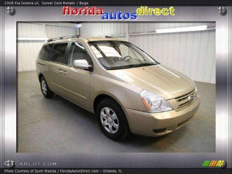 Sunset Gold Metallic / Beige 2008 Kia Sedona LX