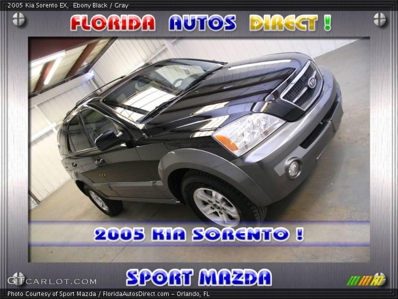 Ebony Black / Gray 2005 Kia Sorento EX