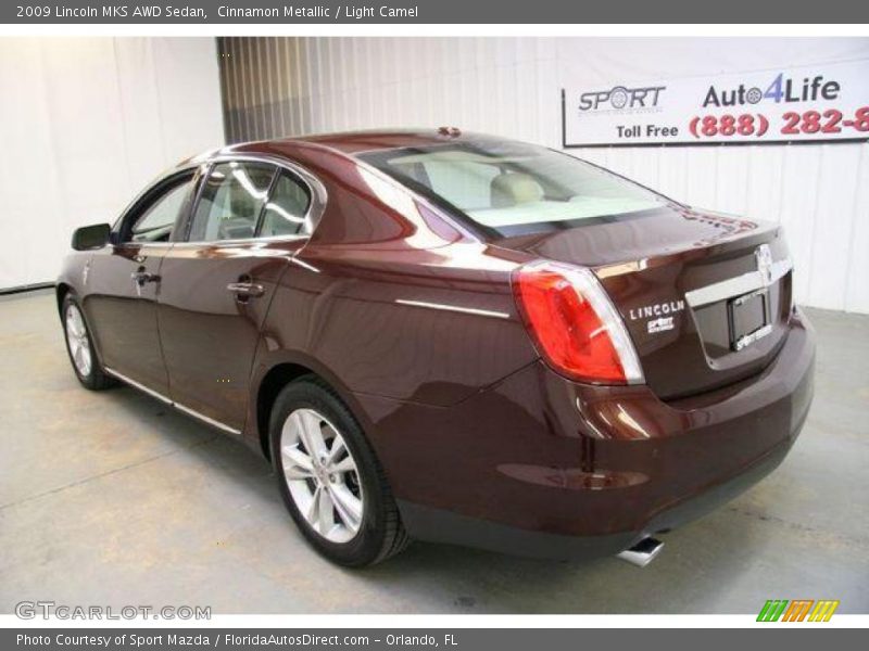 Cinnamon Metallic / Light Camel 2009 Lincoln MKS AWD Sedan