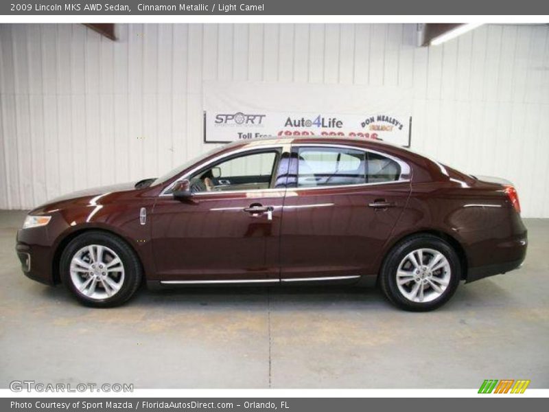 Cinnamon Metallic / Light Camel 2009 Lincoln MKS AWD Sedan