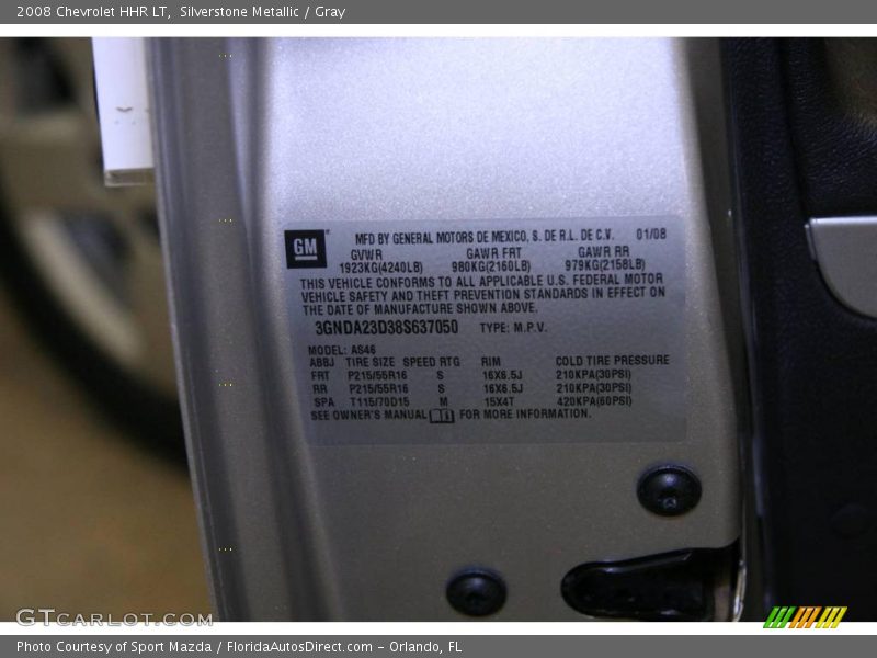 Silverstone Metallic / Gray 2008 Chevrolet HHR LT
